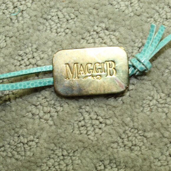 Maggi B Natural Straw & Aqua Blue Edging And Handles Handbag - Picture 14 of 15